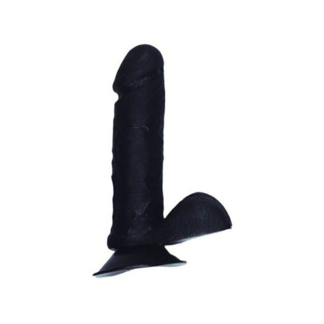 Dildo com Testículos Preto 20cm