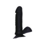 Dildo com Testículos Preto 15cm